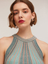 Mini dress in maglia lurex plissé image number 4