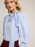 Blusa in popeline di cotone con fiocco image number 0