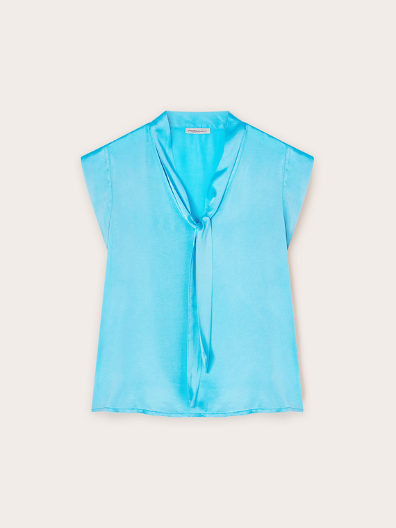 Blouse satin avec nœud