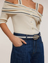 Two-tone belt with round double buckle image number 0