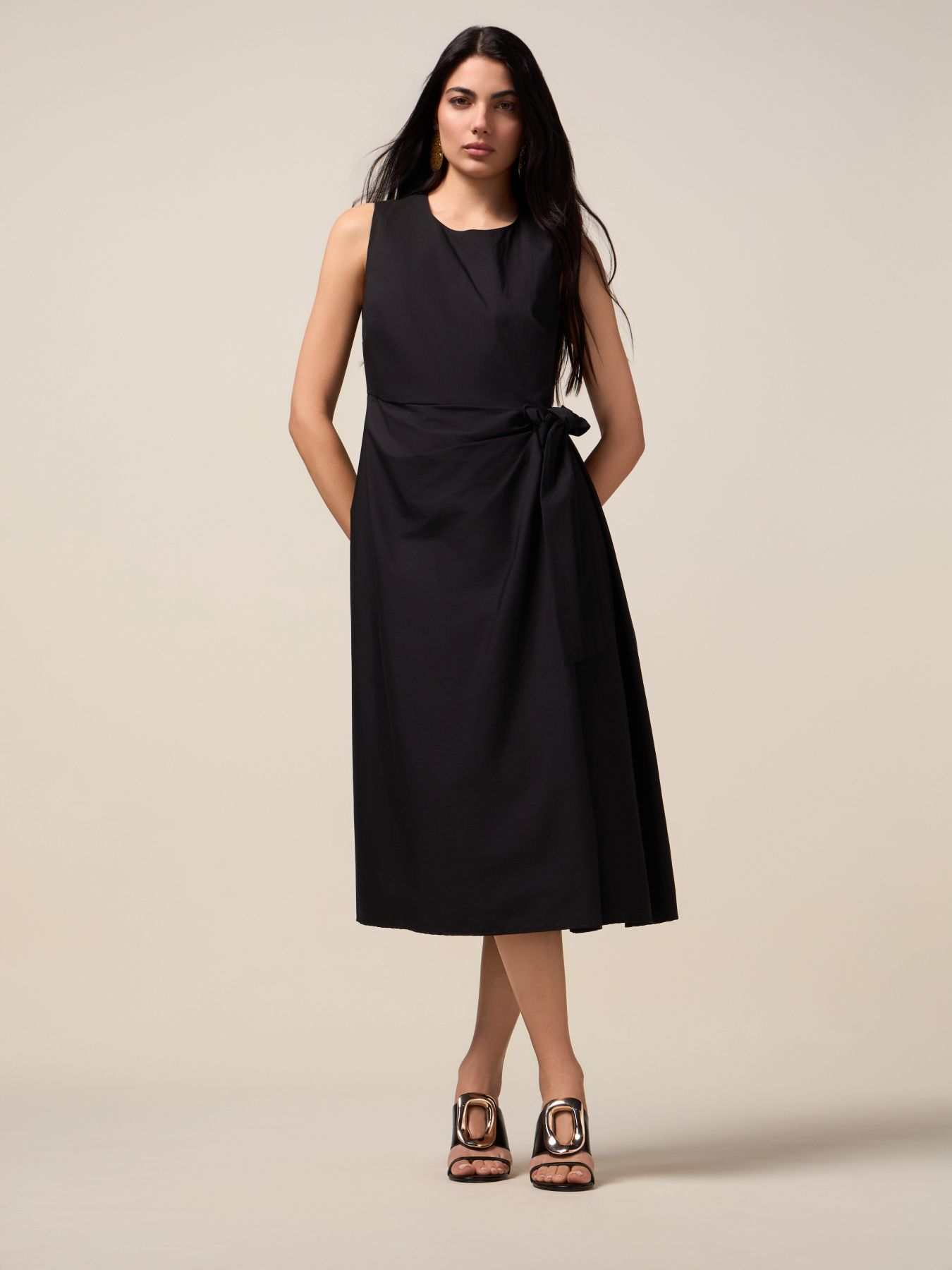 Midi dress with side bow image number 0