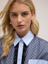 Camicia a righe e tulle plumetis image number 2