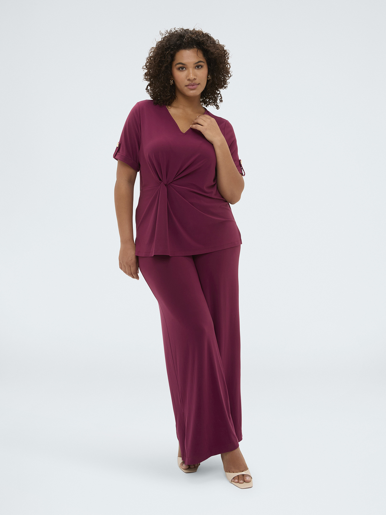 Pantalon Wide Leg en jersey image number 2