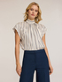 Striped oversized blouse with back bow image number 0