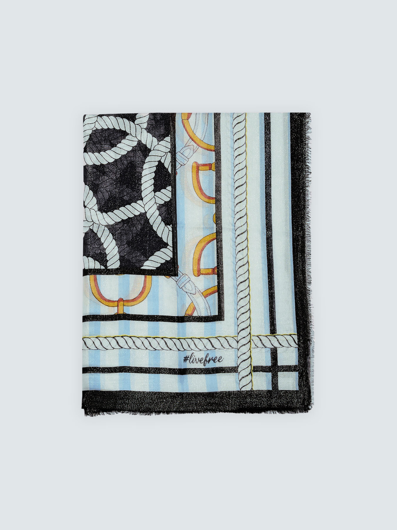 Foulard long &agrave; imprim&eacute; marini&egrave;re image number 1