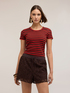 Tricou &icirc;n dungi din jersey mixt lurex image number 0