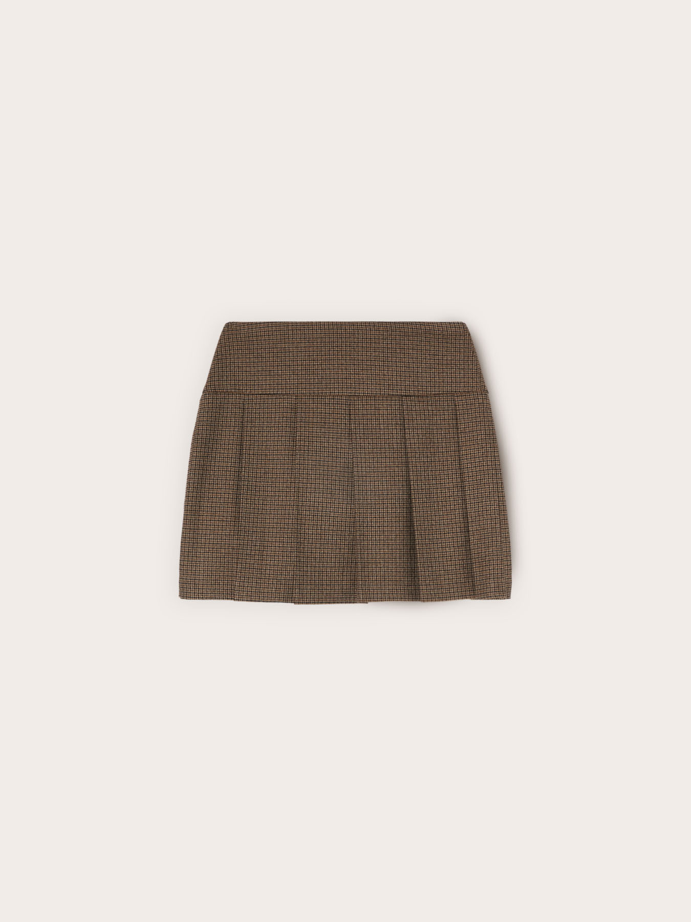 Check pattern pleated mini skirt image number 4