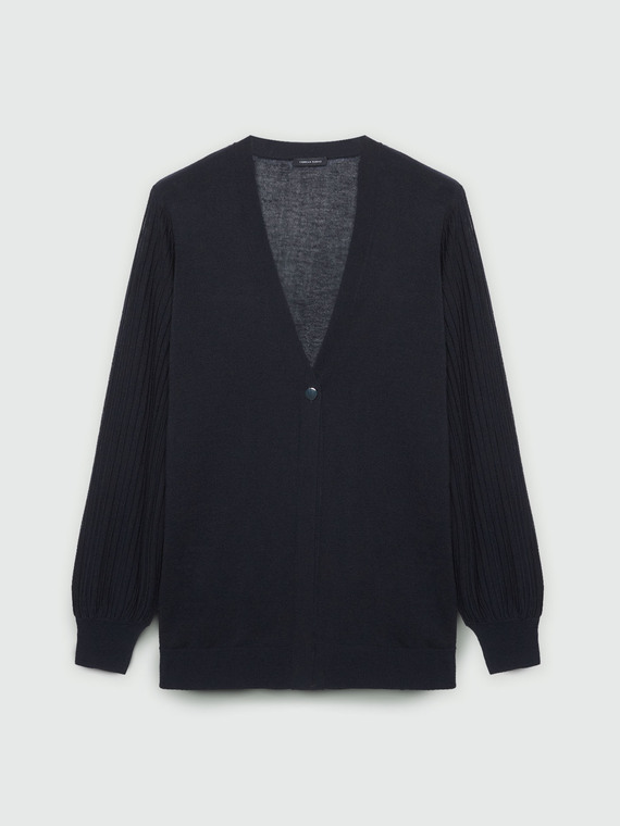 Cardigan mit Plissee-Verarbeitung
