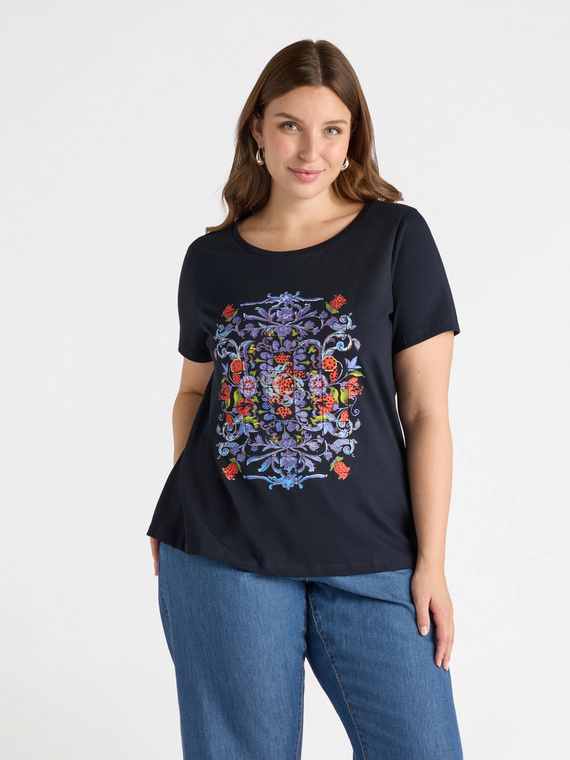 T-shirt avec imprimé majolique