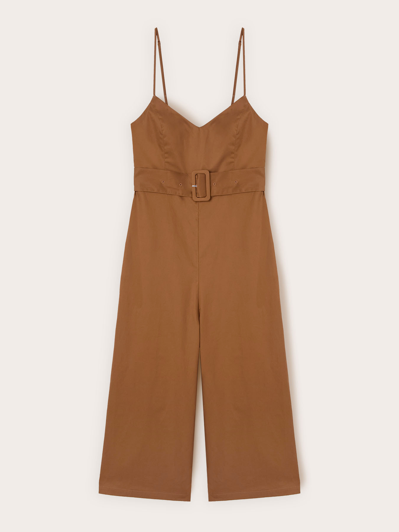 Jumpsuit aus Popeline mit G&uuml;rtel und Palazzo-Bein image number 4