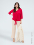Viscose blouse with knot at the bottom image number 1