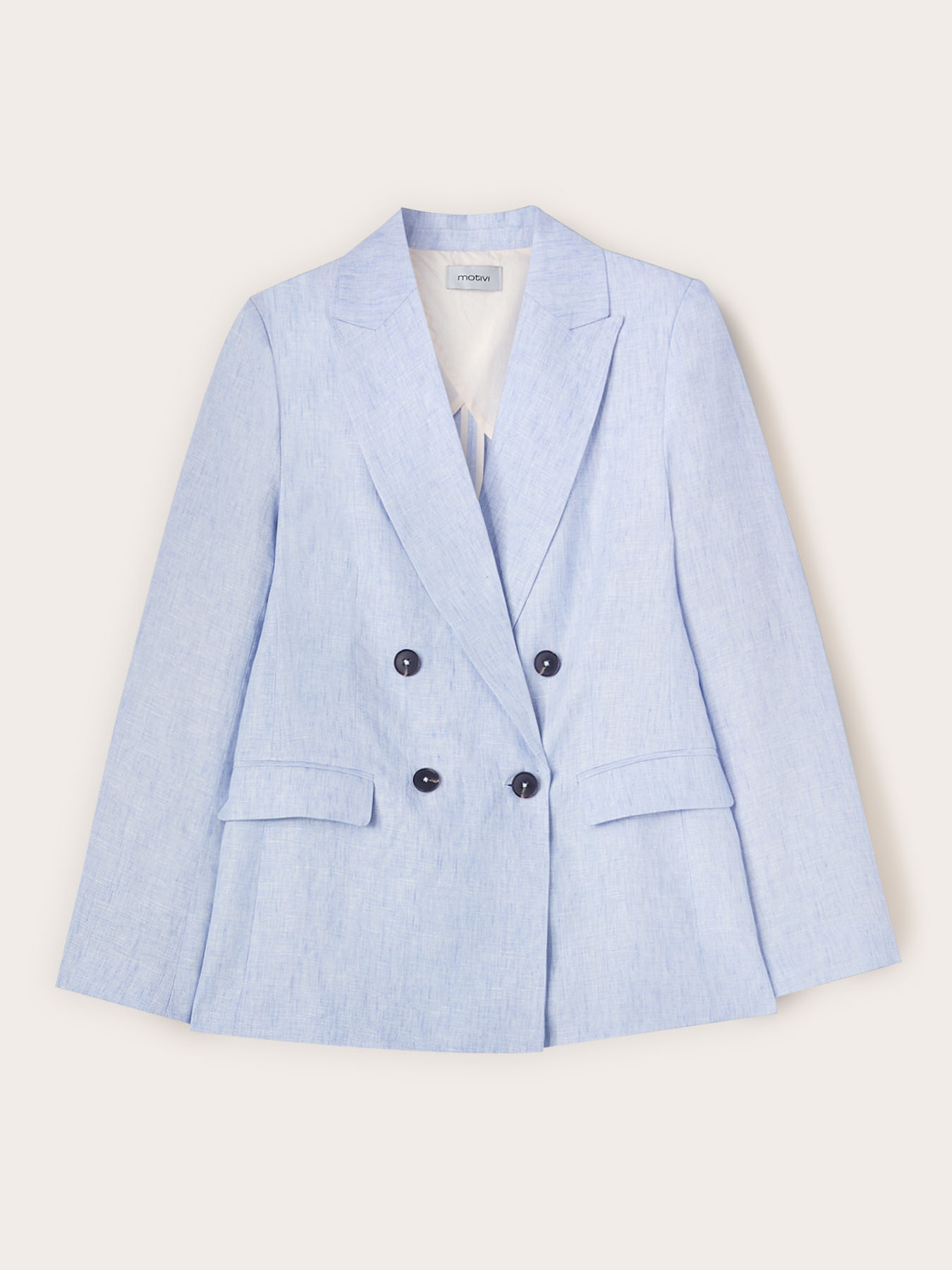 Doppelreihiger Blazer aus Leinen image number 4