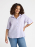 Camicia a righe in lino e viscosa image number 2
