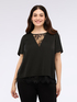 Satin blouse with lace details image number 2