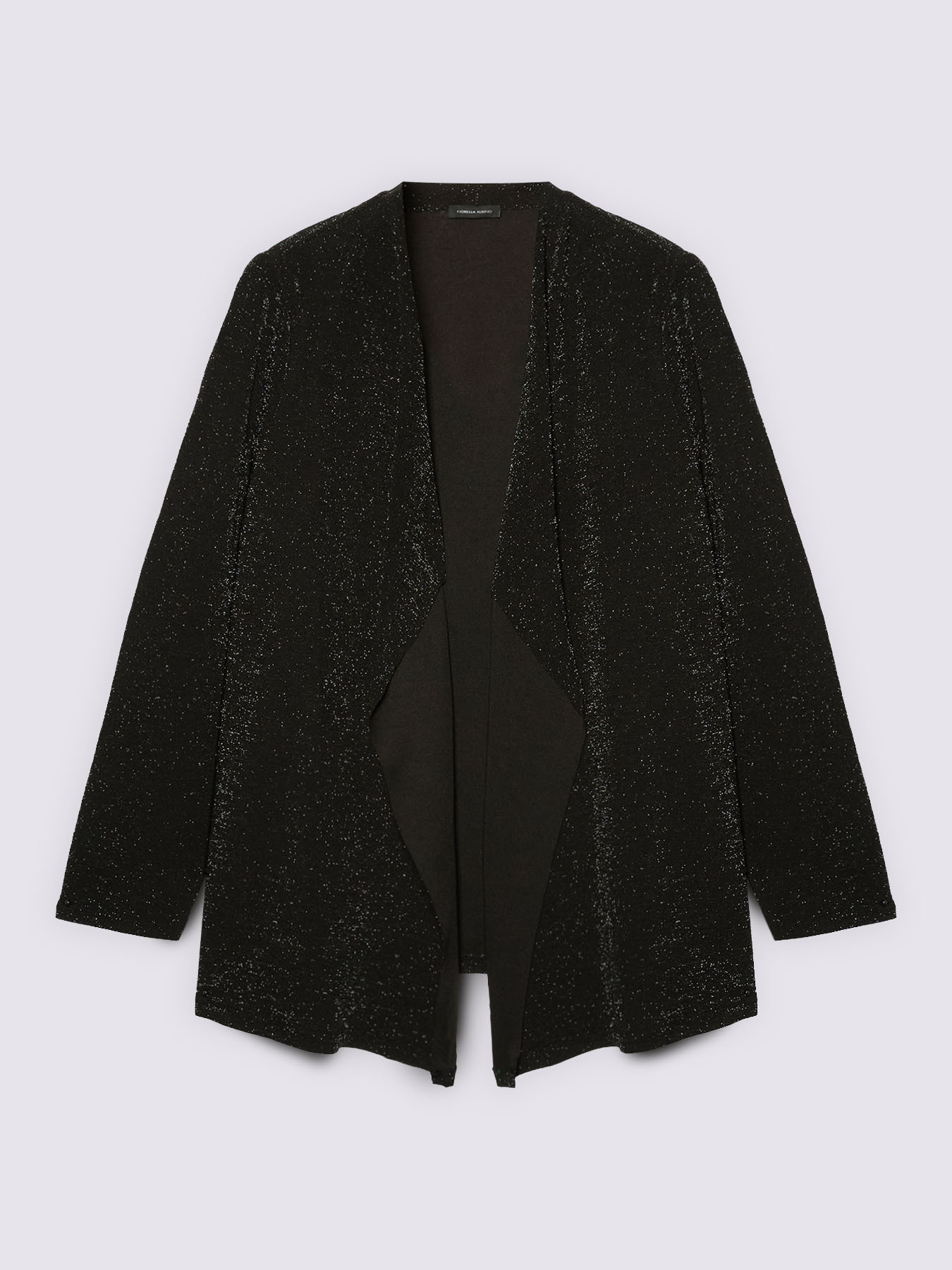 Cardigan aperto in jersey lurex image number 4