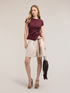 T-shirt with asymmetric side draping image number 0