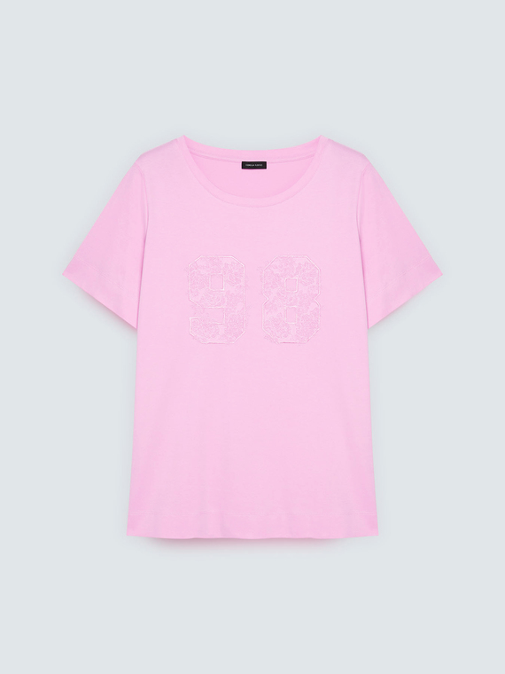 T-Shirt aus Baumwolle im College-Stil