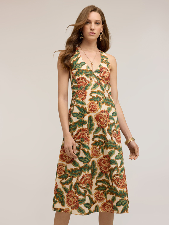 Vestito in popeline con stampa floreale
