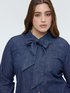 Camicia in denim con fiocco/cravatta image number 2