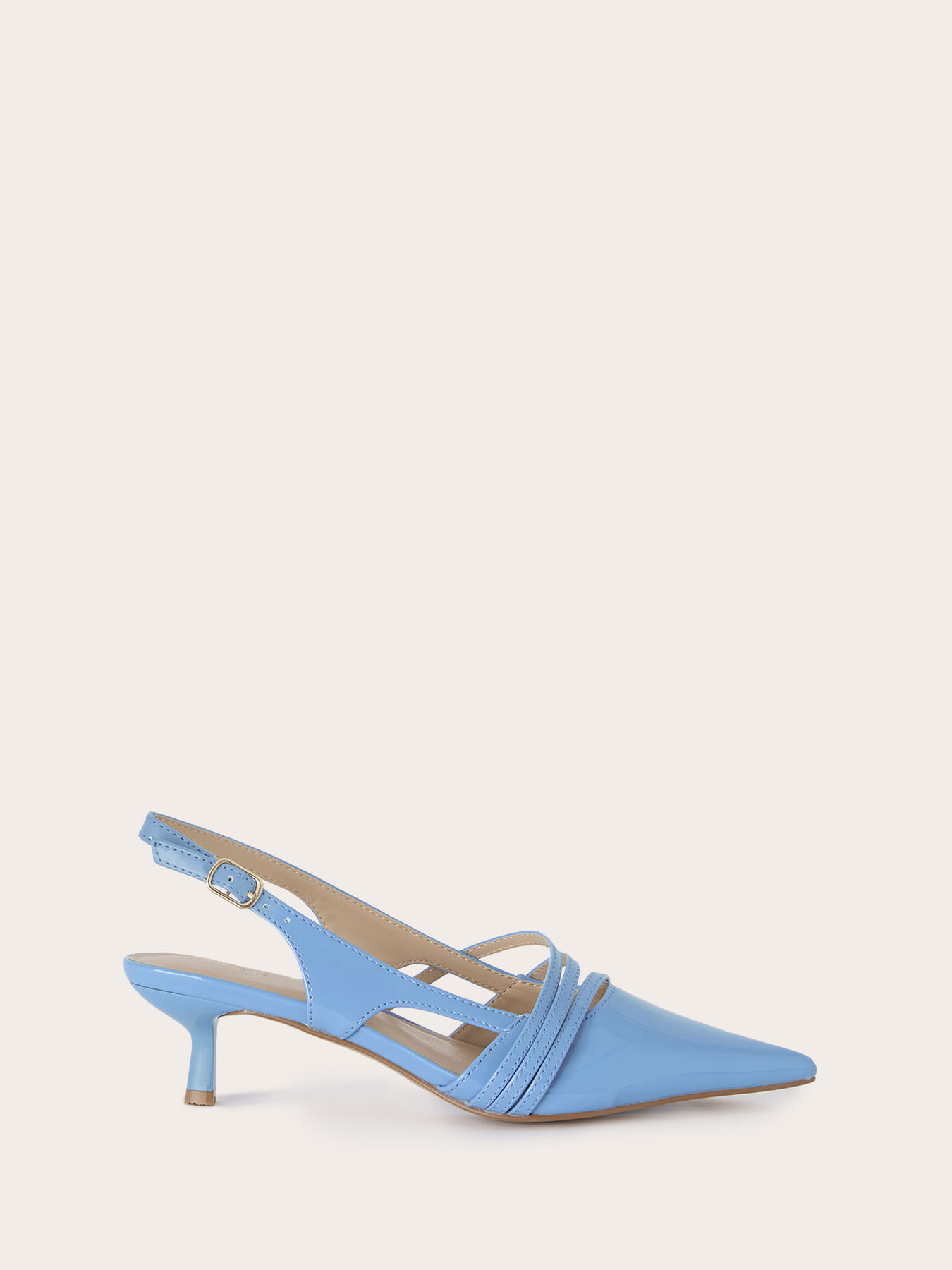 Slingback pumps with straps and kitten heel image number 1