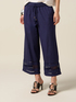 Muslin trousers with lace insert image number 3
