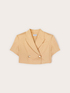 Short linen blend jacket image number 4