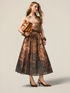 Patterned cotton muslin dress image number 3