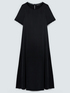 A-Linien-Kleid aus Satin mit Fransen-Details image number 4