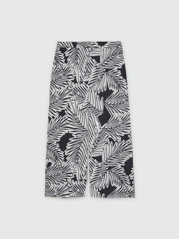 Wide leg printed trousers