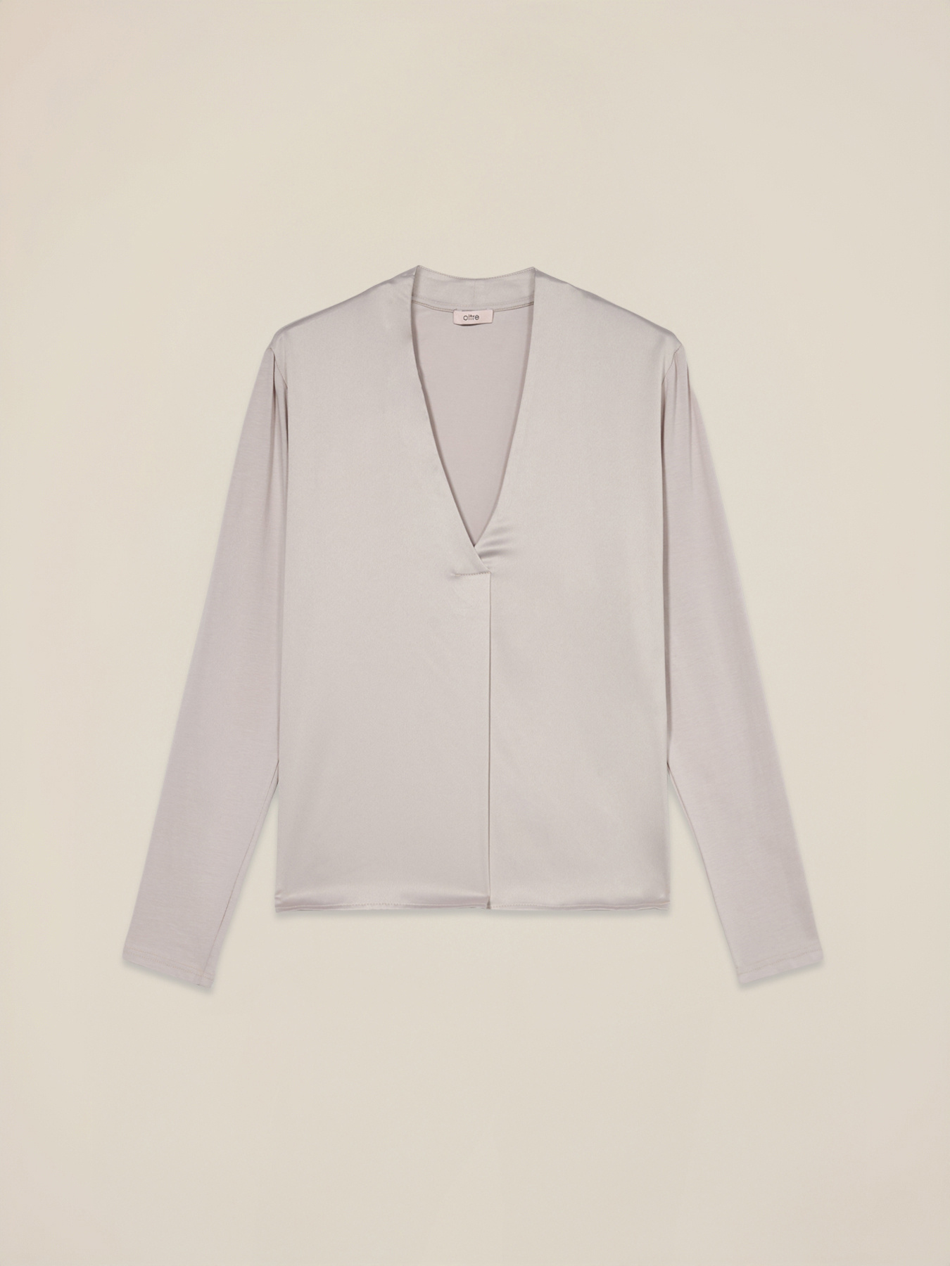 T-shirt bimatière avec col en V image number 4