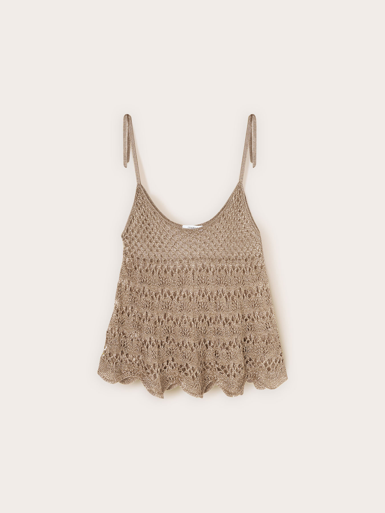 Top aus durchbrochener Strickware in Lurex image number 4