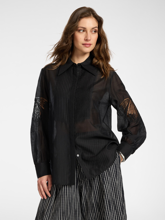 Camicia in organza ricamata