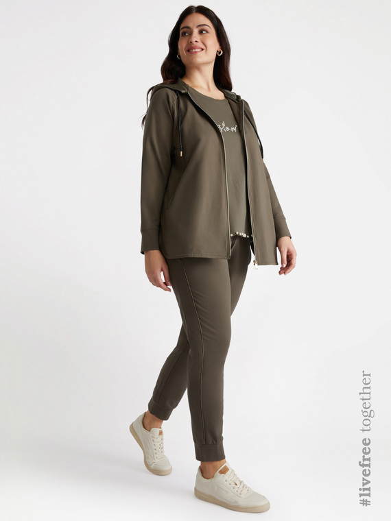 Felpa in cotone con cappuccio
