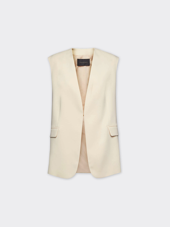Blazer sans manches en crêpe cady