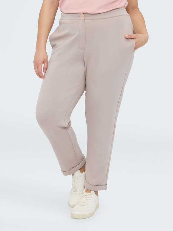 Carrot Fit Stretch Fabric Trousers