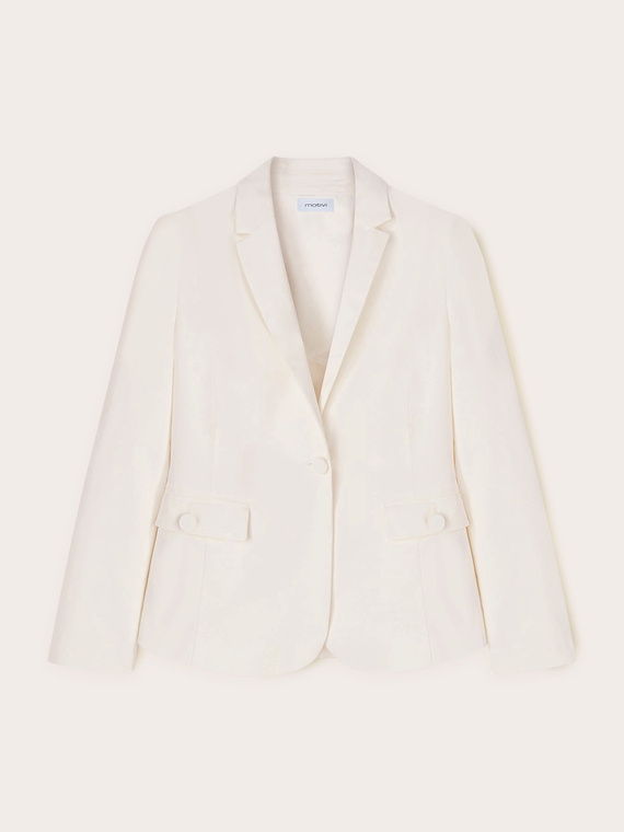 Blazer à simple boutonnage en coton technique