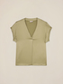 T-shirt bimaterica con scollo a V image number 4