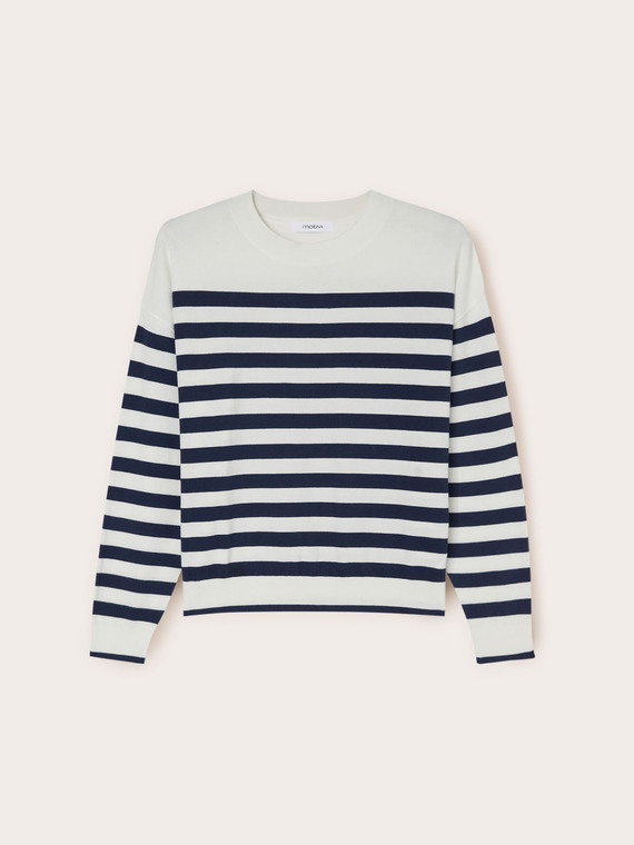 Pull-over en maille à rayures