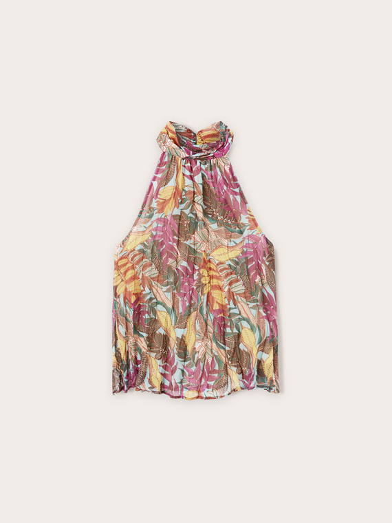 Top in georgette fantasia etnica