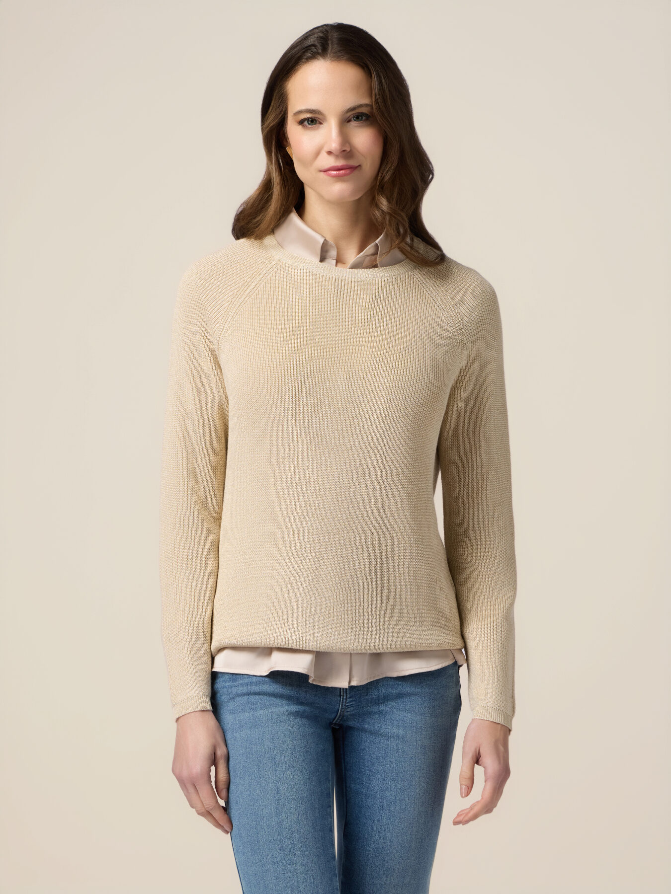 Maglia girocollo lurex con bottoni dietro image number 0