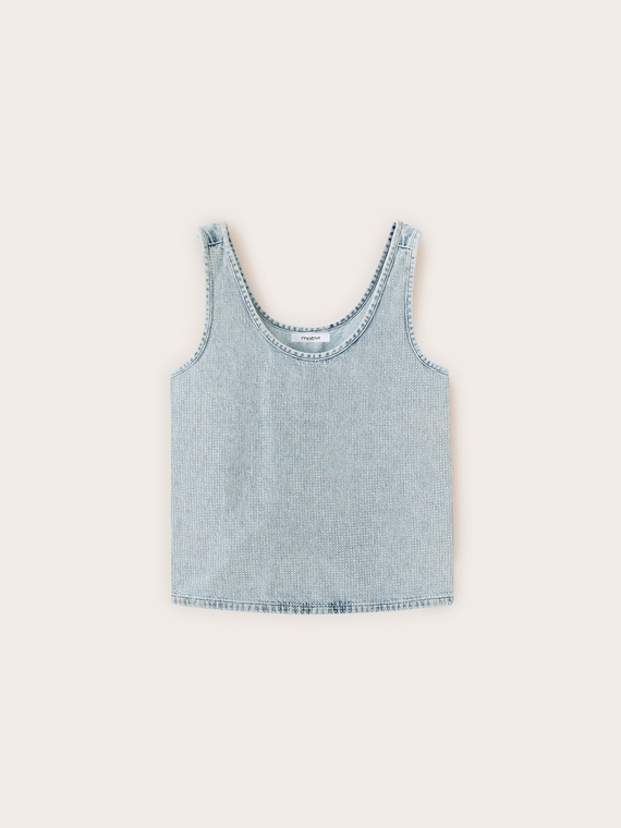 Denim top with crystals