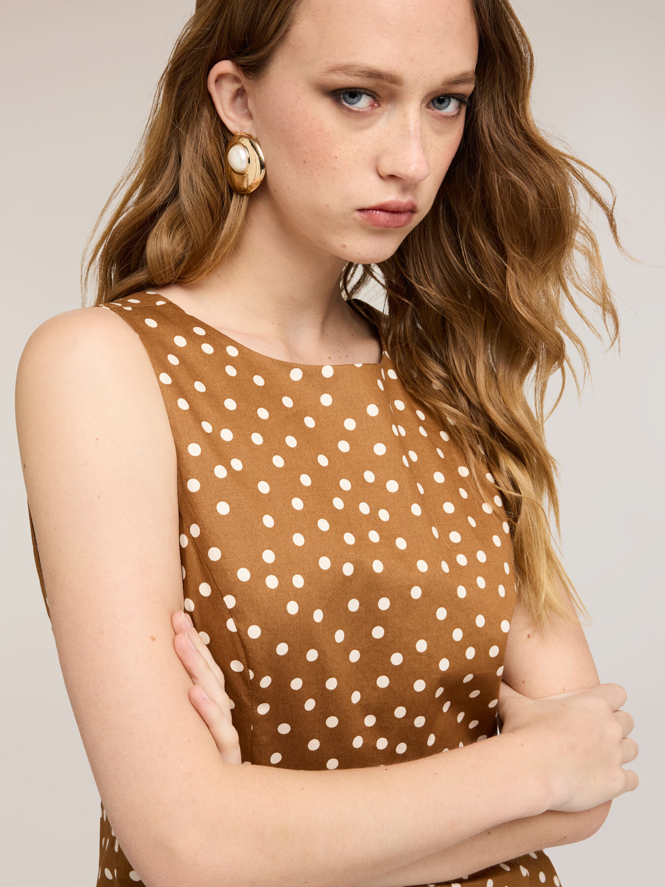 Polka dot flare dress image number 3