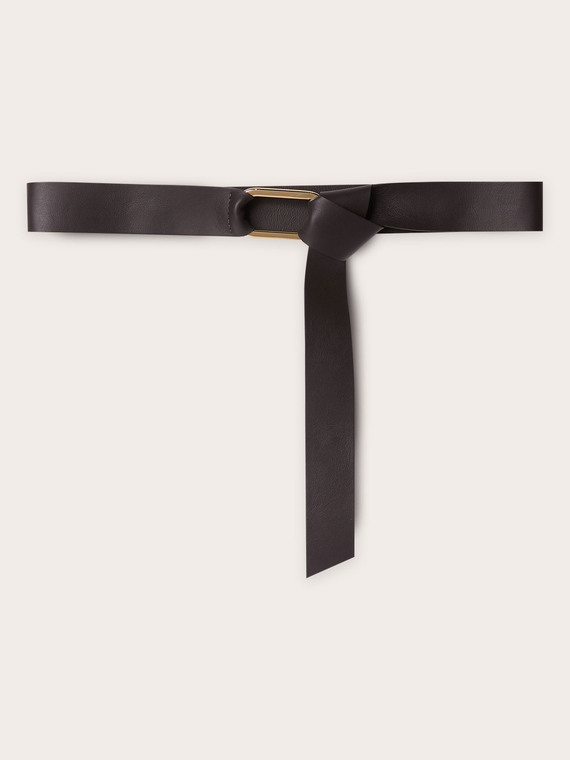 Real leather sash belt