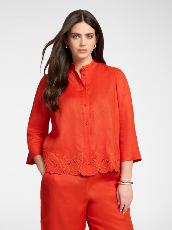 Linen shirt with embroidery