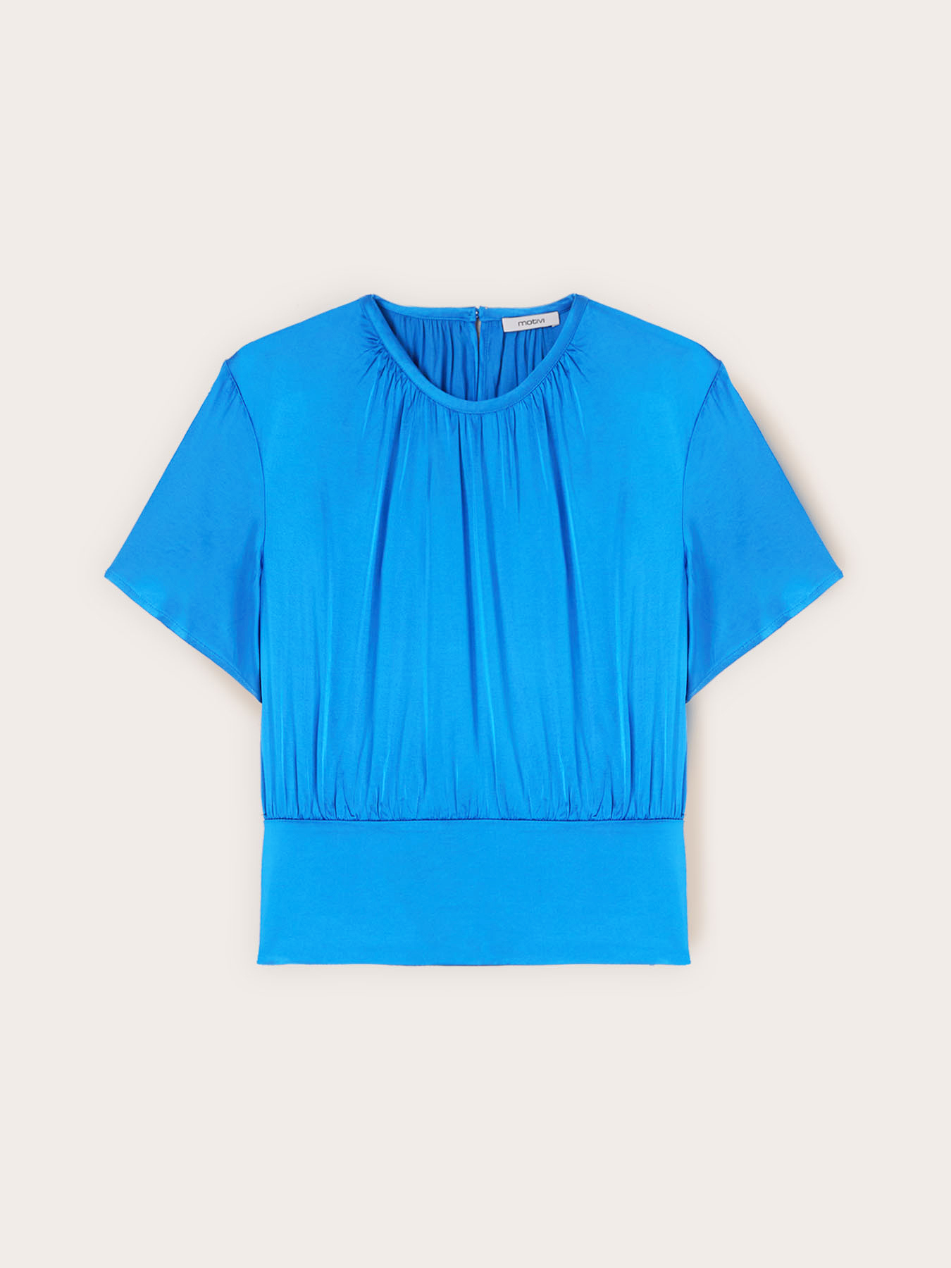 Satin blouse with sash image number 4