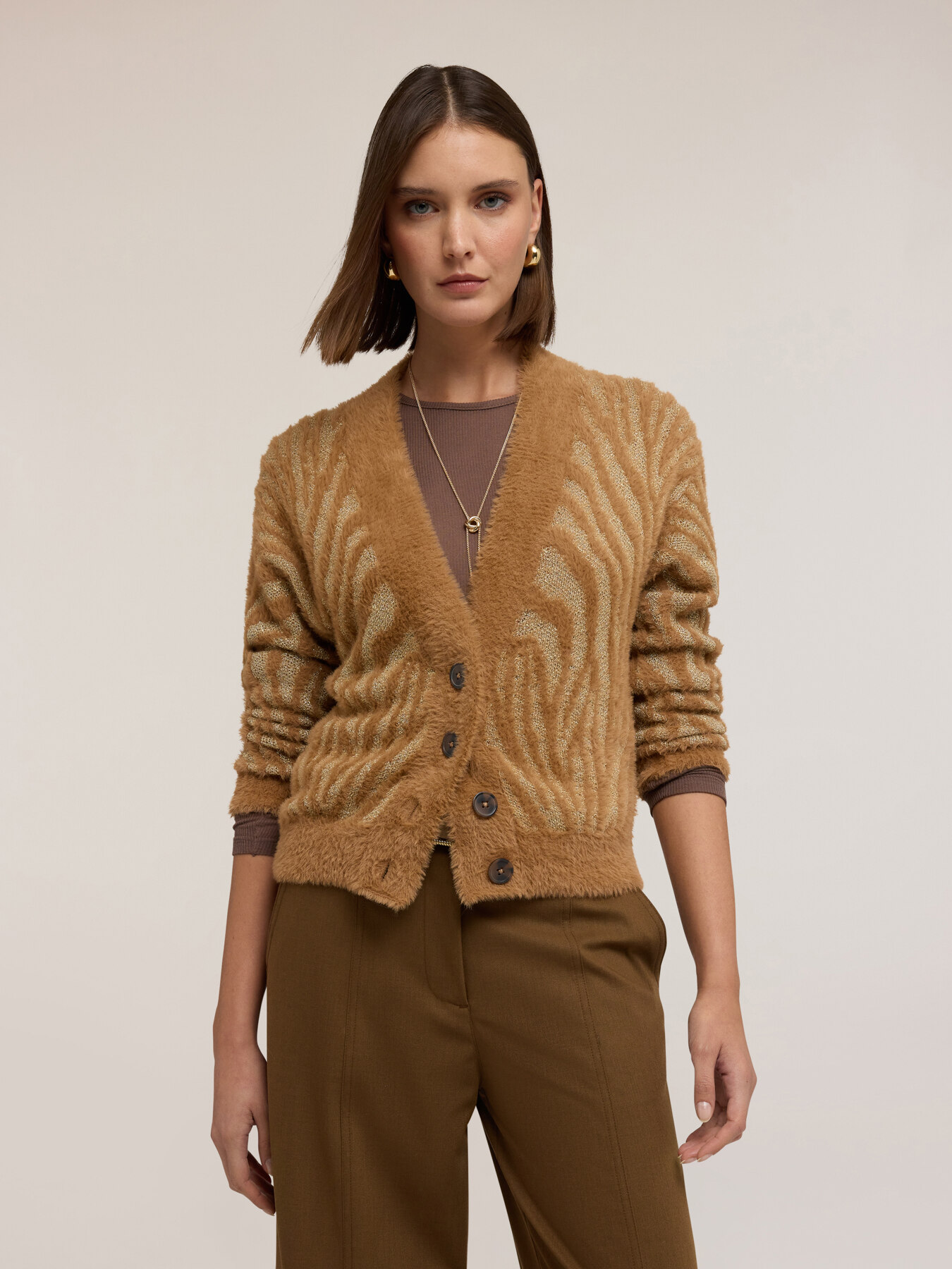 Strickjacke mit Zebra-Fantasiemuster image number 2