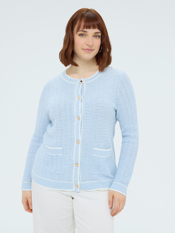 Cardigan in maglia lavorata a righe