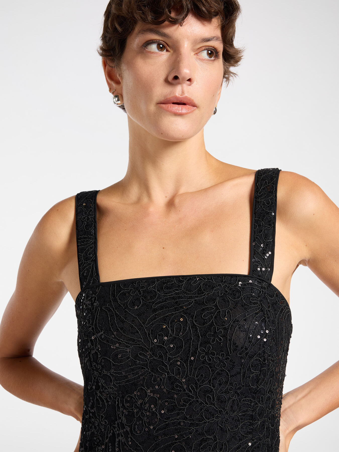 Lace and sequin dress image number 3