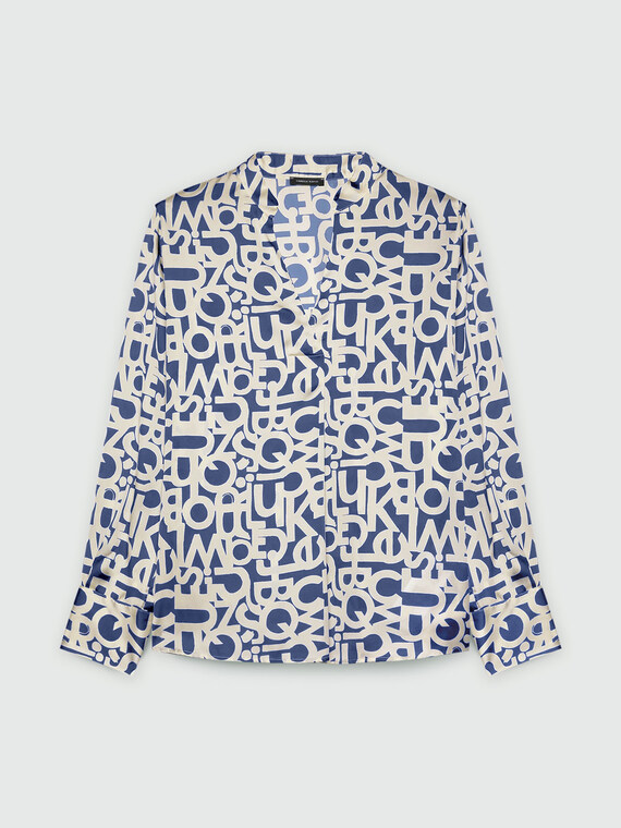 Bluse mit Lettering-Druck