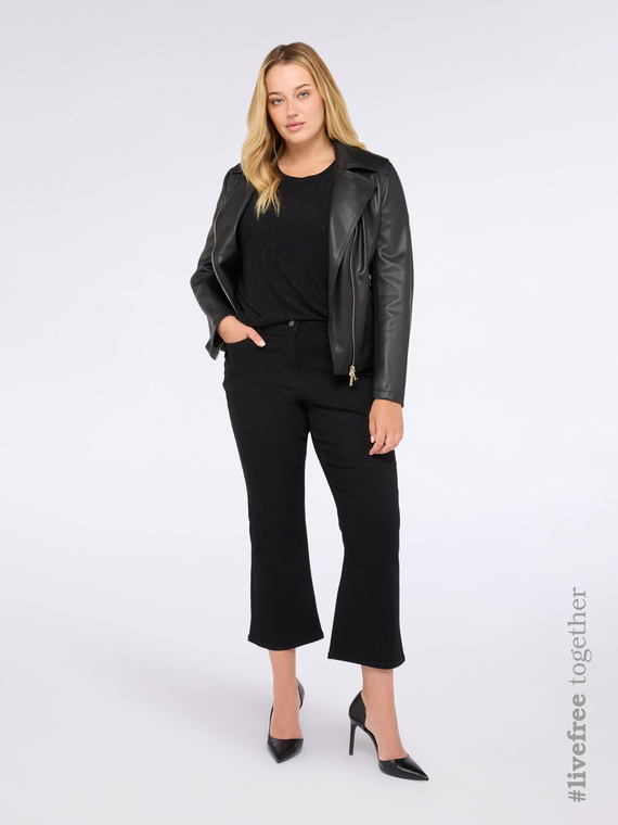 T-shirt in jersey con tulle e punti luce